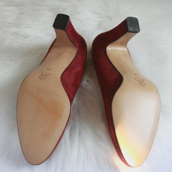Suede Crimson Pumps - Picture 6 of 6